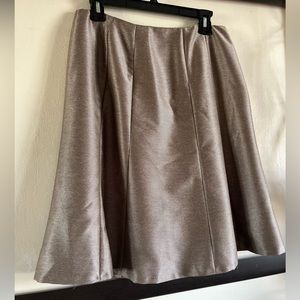Calvin Klein paneled flared gray gold skirt